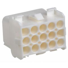 350784-1, корпус разъема universal mate-n-lok, розетка 15pin, matrix (nylon, ul 94v-0) без контактов, шаг 6.35 мм
