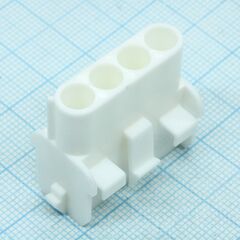 350780-1, корпус разъема universal mate-n-lok, розетка 4pin, in-line (nylon, ul 94v-0) без контактов, шаг 6.35 мм