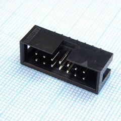 DS1013-14SSIB1-B-0, idc разъем, вилка на плату прямая двухрядная 14pin(2x7)., шаг 2.54мм