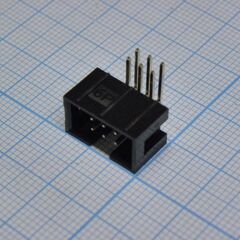 KLS1-202-06-R-B, idc разъем, вилка на плату угловая двухрядная 6pin(2x3)., шаг 2.54мм