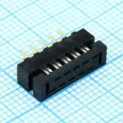 DS1018-02-10B2, fdc разъем для шлейфа на плату 10pin(2x5), шаг 2.00мм