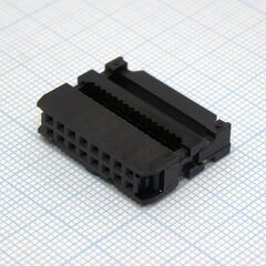 KLS1-204-16-B, idc разъем, розетка на плоский шлейф 16pin(2x8), шаг 2.54мм