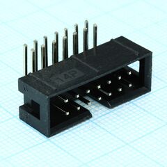 KLS1-202-14-R-B, idc разъем, вилка на плату угловая двухрядная 14pin(2x7)., шаг 2.54мм