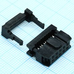DS1016-10MA2BB, idc разъем, розетка на плоский шлейф 10pin(2x5), шаг 2.54мм
