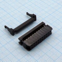 KLS1-204-20-B, idc разъем, розетка на плоский шлейф 20pin(2x10), шаг 2.54мм