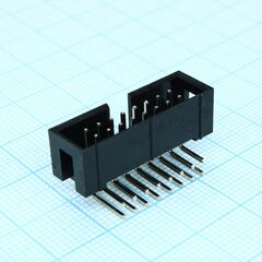 DS1013-16RSIB-B-0, idc разъем, вилка на плату угловая двухрядная 16pin(2x8)., шаг 2.54мм
