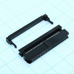 DS1017-30MA2B, idc разъем, розетка на плоский шлейф 30pin(2x15), шаг 2.00мм