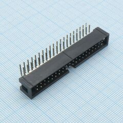 DS1013-40RSIB-B-0, idc разъем, вилка на плату угловая двухрядная 40pin(2x20)., шаг 2.54мм