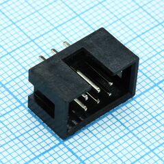 DS1013-06SSIB1-B-0, idc разъем, вилка на плату прямая двухрядная 6pin(2x3)., шаг 2.54мм