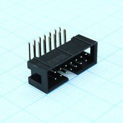 DS1013-14RSIB-B-0, idc разъем, вилка на плату угловая двухрядная 14pin(2x7)., шаг 2.54мм