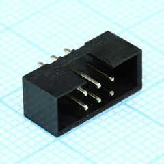 DS1014-06SF1B-B, idc разъем, вилка на плату прямая двухрядная 6pin(2x3)., шаг 2.00мм