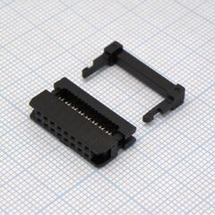 KLS1-204B-16-B, idc разъем, розетка на плоский шлейф 16pin(2x8), шаг 2.00мм