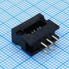 DS1018-062BX, fdc разъем для шлейфа на плату 6pin(2x3), шаг 2.54мм