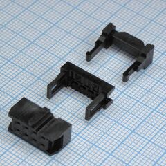 IDC-08F, розетка для наколки на плоский шлейф шаг 2.54мм