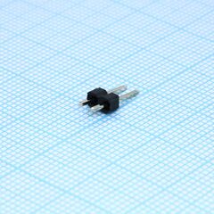 DS1021-1X2SF11-B, соединитель штыревой, вилка на плату однорядная прямая 2pin(1x2), шаг 2.54мм
