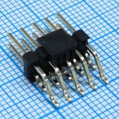 DS1022-01-2X5S81SR-B, соединитель штыревой, вилка на плату двухрядная прямая, поверхностный монтаж 10pin(2x5), шаг 2.54мм