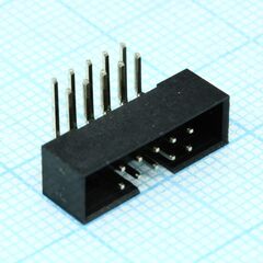 DS1014-10RF1B-B, idc2 разъем, вилка на плату угловая двухрядная 10pin(2x5)., шаг 2.00мм