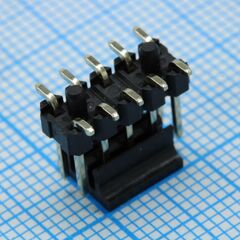 DS1022-06-2X5S81SR-B, соединитель штыревой, вилка на плату двухрядная прямая, поверхностный монтаж 2х5 контактов шаг 2.54мм