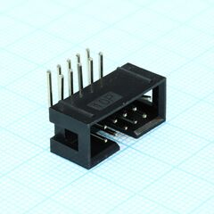 KLS1-202-10-R-B, idc разъем, вилка на плату угловая двухрядная 10pin(2x5)., шаг 2.54мм
