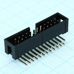 DS1013-24RSIB-B-0, idc разъем, вилка на плату угловая двухрядная 24pin(2x12)., шаг 2.54мм