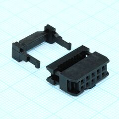 KLS1-204-10-B, idc разъем, розетка на плоский шлейф 10pin(2x5), шаг 2.54мм