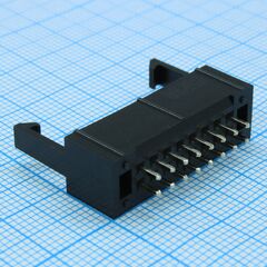 DS1013-01-16SSIB-B, idc разъем, вилка на плату прямая двухрядная 16pin(2x8)., шаг 2.54мм с фиксатором
