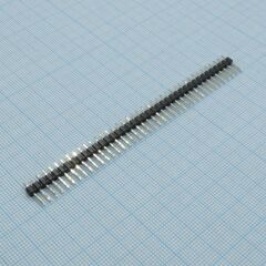 DS1021-1X40SF11-B, соединитель штыревой, вилка на плату однорядная прямая 40pin(1x40), шаг 2.54мм