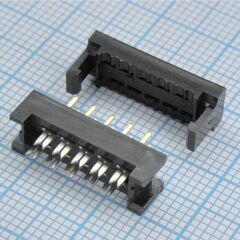 KLS1-205-16-B, вилка на плату 2.54мм на шлейф