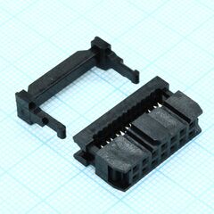 KLS1-204-14-B, idc разъем, розетка на плоский шлейф 14pin(2x7), шаг 2.54мм