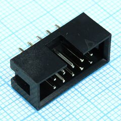 KLS1-202-10-S, idc разъем, вилка на плату прямая двухрядная 10pin(2x5)., шаг 2.54мм