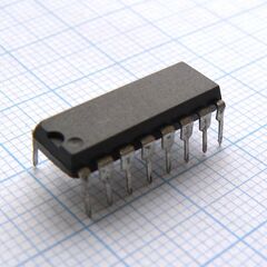 74HC161N, 4-разрядный двоичный счетчик с синхронизацией, 16dip