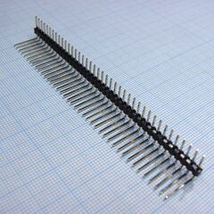 DS1022-1X40RUF13-B, соединитель штыревой, вилка на плату однорядная угловая, 40pin(1x40), шаг 2.54мм (a=6.00mm, b=11.40mm, c=5.64mm), тип - u