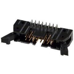 5499913-3, разъем с боковыми креплениями amp-latch-16 вилка на плату угловая 2.54мм 16 контактов