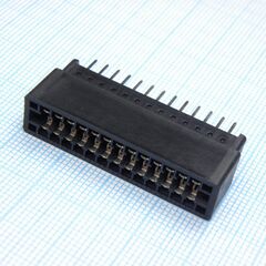 KLS1-603C-26-S, слот 26 контактов, 2,54мм. 3а для монтажа на плату