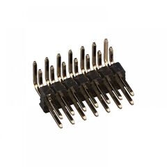 DS1022-2X7RF11-B, соединитель штыревой, вилка на плату двухрядная угловая 14pin(2x7), шаг 2.54мм