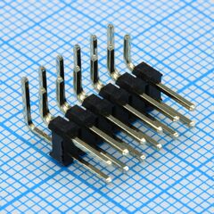 DS1022-2X6RF11-B, соединитель штыревой, вилка на плату двухрядная угловая 12pin(2x6), шаг 2.54мм