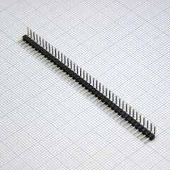 PLS2 1x40R pitch 2.00 mm, соединитель штыревой, вилка на плату однорядная прямая 40pin(1x40), шаг 2.00мм