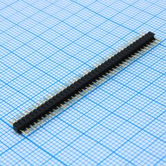 DS1031-01-1X40P8BV31-3A, соединитель штыревой 1х40 контактов, шаг 1.27мм, 300в 1а, монтаж в отверстия