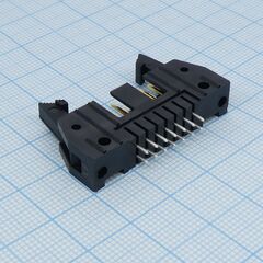 5499910-2, amp-latch-14 вилка на плату прямая, 2.54мм с защелками, цвет черный