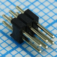 DS1031-06-2X3P8BV41-3A, вилка штыревая 1.27 мм на плату, 2x3