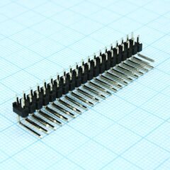 KLS1-207-2-40-R2, pld разъем, вилка на плату двухрядная угловая 40pin(2x20), шаг 2.54мм (l1=3.00mm, l2=6.00mm, l3=1.50mm)
