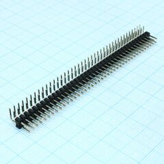 DS1022-2X40RF11-B, соединитель штыревой, вилка на плату двухрядная угловая 80pin(2x40), шаг 2.54мм