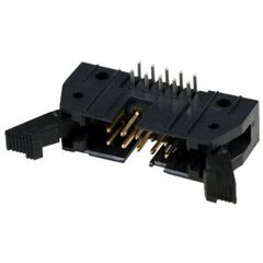 5499913-1, разъем с боковыми креплениями amp-latch-10 вилка на плату угловая 2.54мм 10 контактов
