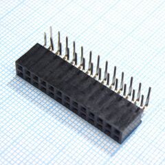 DS1024-2X13R2, гнездо на плату угловое 2x13 конт., шаг 2.54 мм., длина 8.5мм