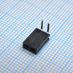 DS1024-1X2R2, гнездо на плату угловое 1x2 конт., шаг 2.54 мм., длина 8.5мм