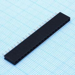 DS1023-1X20S21, гнездо на плату 1х20 конт., шаг 2.54мм, высота 8.5мм
