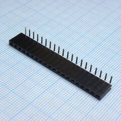DS1024-1X20R2, гнездо на плату угловое 1x20 конт., шаг 2.54 мм., длина 8.5мм