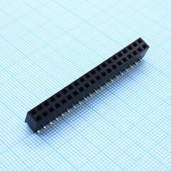 DS1023-11-2X20B8XBS, гнездо на плату smd 2x20 конт., шаг 2.54мм, высота 7.4мм, позолоч