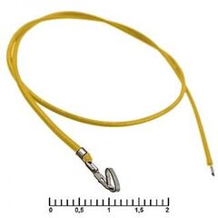 HU 2,54 MM AWG26 0,3M YELLOW, разъем питания низковольтный hu 2,54 мм awg26 0,3m желтый, 1 контакт