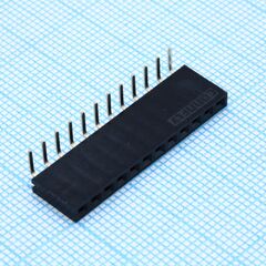 DS1024-1X12R2, гнездо на плату угловое 1x12 конт., шаг 2.54 мм., длина 8.5мм